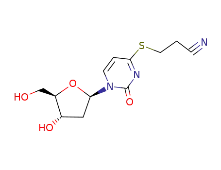 Molecular Structure of 136055-15-7 (Uridine, 4-S-(2-cyanoethyl)-2'-deoxy-4-thio-)