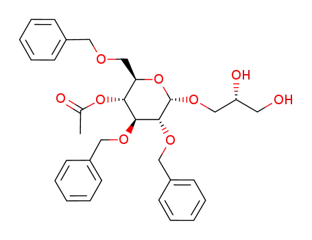 Molecular Structure of 84218-74-6 (3-O-(4-O-acetyl-2,3,6-tri-O-benzyl-α-D-glucopyranosyl)-sn-glycerol)
