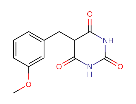 Molecular Structure of 152099-79-1 (2,4,6(1H,3H,5H)-Pyrimidinetrione, 5-[(3-methoxyphenyl)methyl]-)