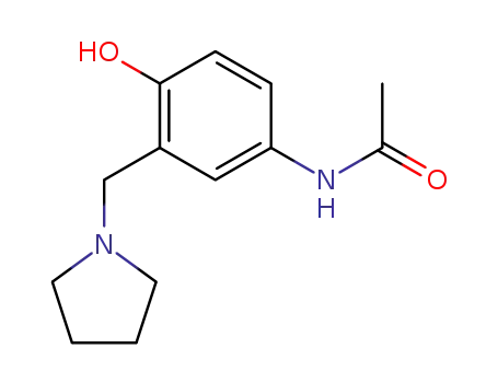 Molecular Structure of 13886-02-7 (N-(4-HYDROXY-3-(1-PYRROLIDINYLMETHYL) PHENYL) ACETAMIDE)