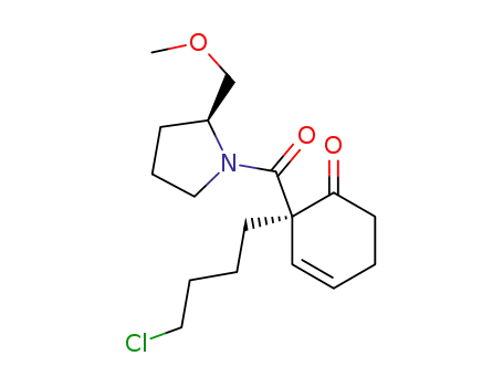 Pyrrolidine,
1-[[(1R)-1-(4-chlorobutyl)-6-oxo-2-cyclohexen-1-yl]carbonyl]-2-(methoxy
methyl)-, (2S)-