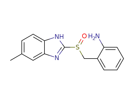 Molecular Structure of 106747-21-1 (Benzenamine, 2-[[(5-methyl-1H-benzimidazol-2-yl)sulfinyl]methyl]-)