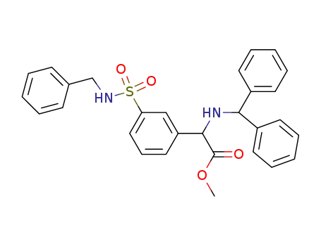 (Benzhydryl-amino)-(3-benzylsulfamoyl-phenyl)-acetic acid methyl ester