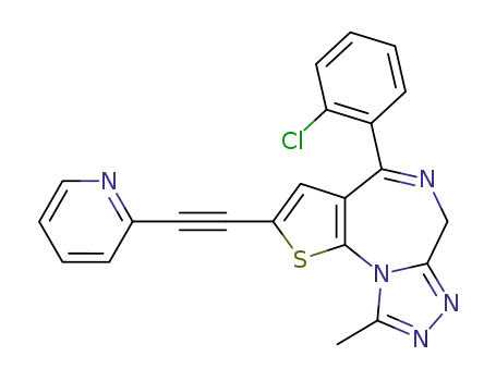 4-(2-chlorophenyl)-9-methyl-2-[2-(2-pyridinyl)-ethynyl]-6H-thieno[3,2-f][1,2,4]triazolo[4,3-a][1,4]diazepine
