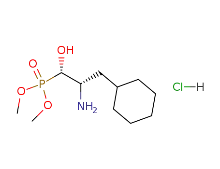 Molecular Structure of 131372-76-4 (<S-(R*,R*)>-(2-amino-3-cyclohexyl-1-hydroxypropyl)phosphonic acid, dimethyl ester, hydrochloride)