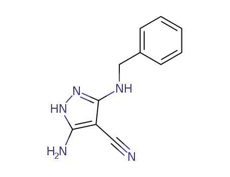 1H-Pyrazole-4-carbonitrile, 3-amino-5-[(phenylmethyl)amino]-