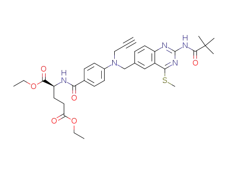 diethyl N-<4-<N-<<2-(pivaloylamino)-4-(methylthio)-6-quinazolinyl>methyl>prop-2-ynylamino>benzoyl>-L-glutamate
