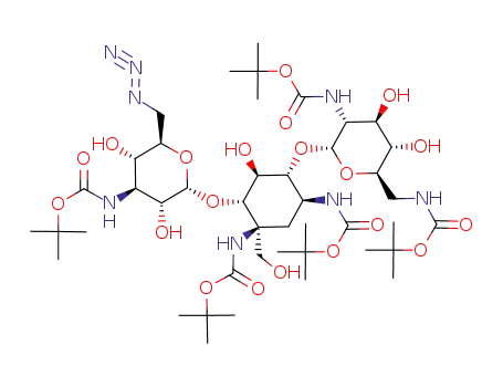 1-C-(hydroxymethyl)-6''-deoxy-6''-azido-1,3,2',6',3''-pentakis-N-(tert-butoxycarbonyl)kanamycin B