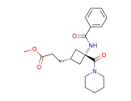 cis-1-(benzoylamino)-3-<2-(methoxycarbonyl)etyl>cyclobutane-1-N,N-pentamethylenecarboxamide