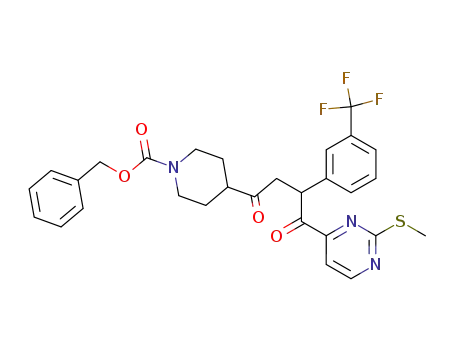 1-(2-methylthiopyrimidin-4-yl)-1-oxo-2-(3-trifluoromethylphenyl)-4-oxo-4-(N-carbobenzoxypiperidin-4-yl)butane