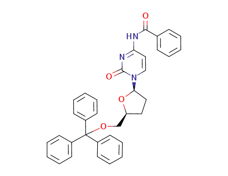 Molecular Structure of 127073-28-3 (N<sup>4</sup>-benzoyl-2',3'-dideoxy-5'-O-tritylcytidine)