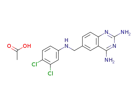 Molecular Structure of 52128-16-2 (6-{[(3,4-dichlorophenyl)amino]methyl}quinazoline-2,4-diamine acetate (1:1))