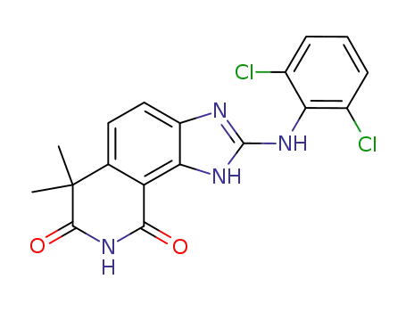 1H-Imidazo[4,5-h]isoquinoline-7,9(6H,8H)-dione,
2-[(2,6-dichlorophenyl)amino]-6,6-dimethyl-