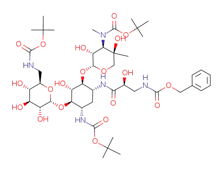 3,6',3''-tri-N-(t-butoxycarbonyl)-3'''-N-(benzyloxycarbonyl)isepamicin