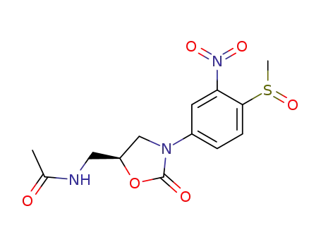 Acetamide,
N-[[3-[4-(methylsulfinyl)-3-nitrophenyl]-2-oxo-5-oxazolidinyl]methyl]-,
(5S)-