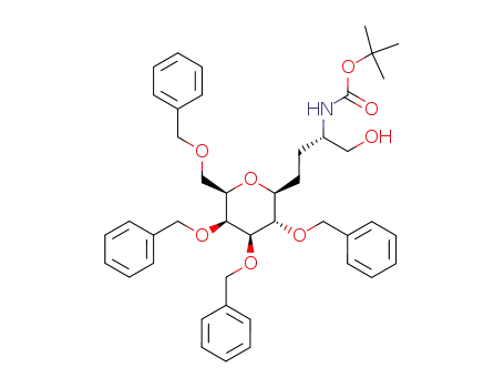 5,9-anhydro-6,7,8,10-tetra-O-benzyl-2,3,4-trideoxy-2-(tert-butoxycarbonylamino)-D-threo-L-galacto-decitol