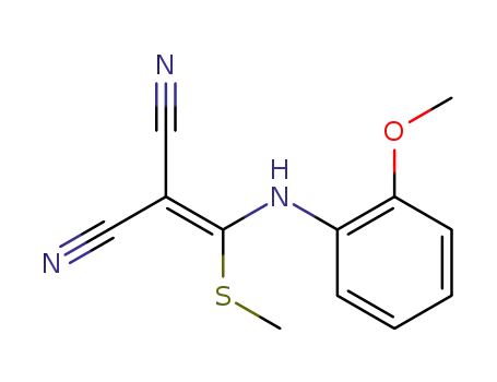 Molecular Structure of 155557-31-6 (Propanedinitrile, [[(2-methoxyphenyl)amino](methylthio)methylene]-)