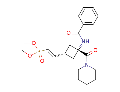 cis-1-(benzoylamino)-3-<2-(dimethoxyphosphoryl)-ethenyl>cyclobutane-1-N,N-pentamethylenecarboxamide