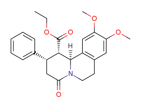 ethyl (+/-)-(1RS,2RS,11bRS)-1,3,4,6,7,11b-hexahydro-9,10-dimethoxy-4-oxo-2-phenyl-2H-benzo<a>quinolizine-1-carboxylate