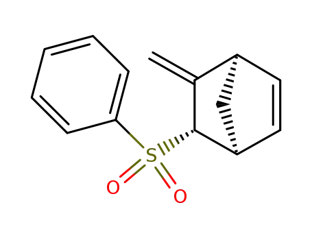 Molecular Structure of 19719-97-2 (Bicyclo[2.2.1]hept-2-ene, 5-methylene-6-(phenylsulfonyl)-,
(1R,4S,6S)-rel-)