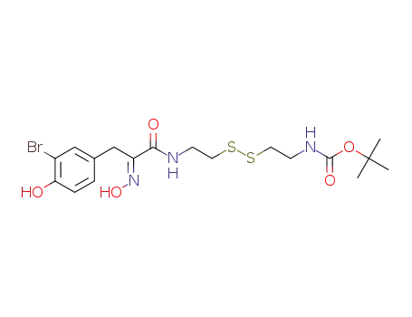 (E)-tert-butyl 2-((2-(3-(3-bromo-4-hydroxyphenyl)-2-(hydroxyimino)propanamido)ethyl)disulfanyl)ethylcarbamate