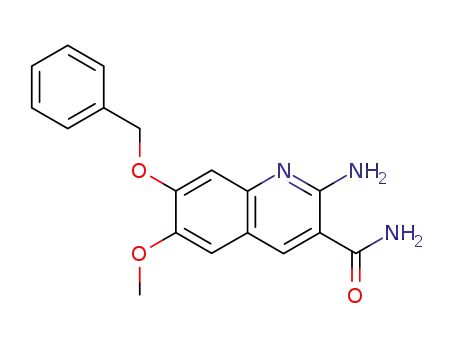 Molecular Structure of 58662-56-9 (3-Quinolinecarboxamide, 2-amino-6-methoxy-7-(phenylmethoxy)-)