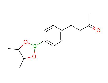 Molecular Structure of 215876-84-9 (4,5-dimethyl-2-[4-(3-oxobutyl)phenyl]-1,3,2-dioxaborolane)