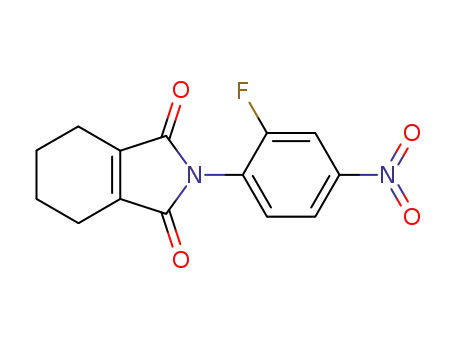 Molecular Structure of 160984-02-1 (N-(2-fluoro-4-nitrophenyl)-1-cyclohexene-1,2-dicarboximide)