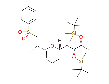 4,7-Dioxa-3,8-disiladecane,
5-[[(2S)-6-[1,1-dimethyl-2-(phenylsulfonyl)ethyl]-3,4-dihydro-2H-pyran-2-
yl]methyl]-2,2,3,3,6,8,8,9,9-nonamethyl-, (5R,6R)-