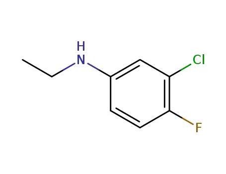 Molecular Structure of 106847-36-3 (Benzenamine, 3-chloro-N-ethyl-4-fluoro-)