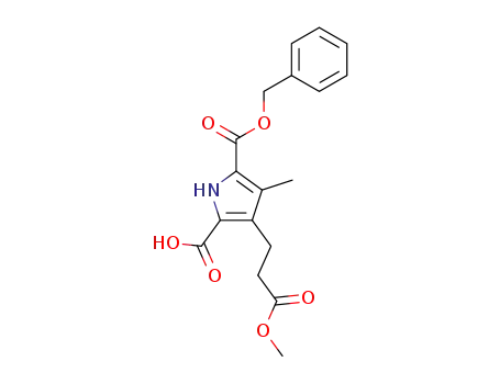 Molecular Structure of 978-24-5 (1H-Pyrrole-2,5-dicarboxylic acid, 3-(3-methoxy-3-oxopropyl)-4-methyl-,
5-(phenylmethyl) ester)