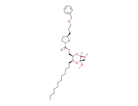 (12R,15S,19R,20S,34R,35R)-34,35-dimethoxy-34,35-dimethyl-19-(12-(9-benzyloxypropyl)-15-(propan-16-onyl)tetrahydrofuran)-20-dodecanyl-[33,36]-dioxane
