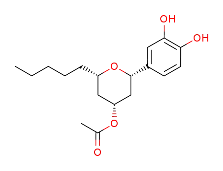 (2S,4R,6S)-4-acetoxy-2-(3',4'-dihydroxyphenyl)-6-pentyltetrahydropyran