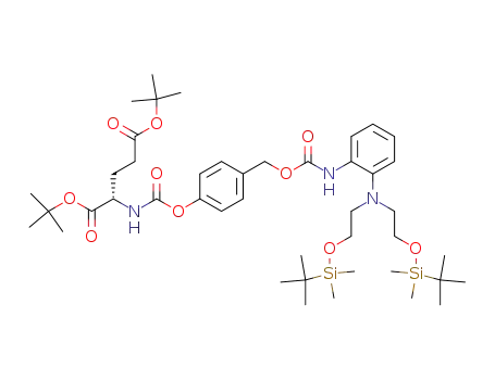 di-tert-butyl 4-{[2'-bis(2''-(tert-butyldimethylsilyloxy)ethyl)aminophenyl]carbamoyloxymethyl}phenyloxycarbonyl L-glutamate