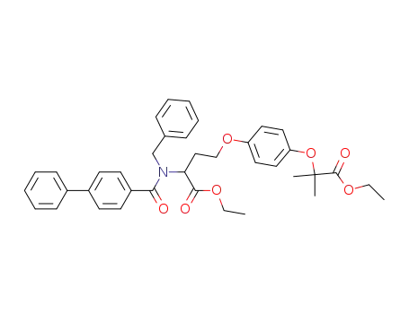 Molecular Structure of 518344-01-9 (2-[benzyl-(biphenyl-4-carbonyl)-amino]-4-[4-(1-ethoxycarbonyl-1-methyl-ethoxy)-phenoxy]-butyric acid ethyl ester)