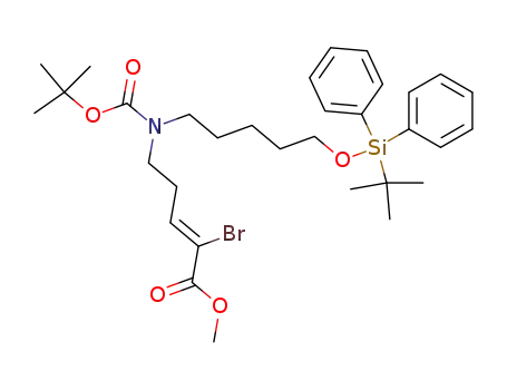 (Z)-2-bromo-5-{tert-butoxycarbonyl-[5-(tert-butyldiphenylsilanyloxy)pentyl]amino}pent-2-enoic acid methyl ester