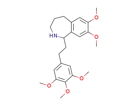 Molecular Structure of 113193-91-2 (1H-2-Benzazepine,
2,3,4,5-tetrahydro-7,8-dimethoxy-1-[2-(3,4,5-trimethoxyphenyl)ethyl]-)