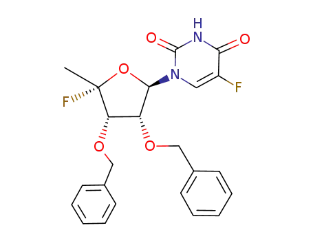 Molecular Structure of 113548-96-2 (5'-deoxy-4',5-difluoro-2',3'-bis(benzyloxy)uridine)