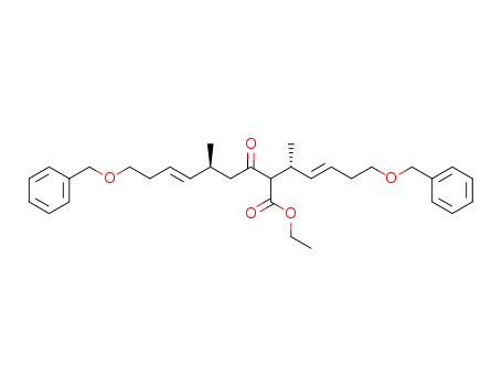 (5S,6E)-5-methyl-2-[(1R,2E)-1-methyl-5-(benzyloxy)-2-pentenyl]-3-oxo-9-(benzyloxy)-6-nonenoic acid ethyl ester