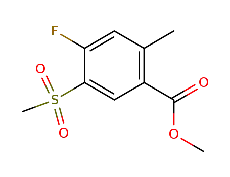 Molecular Structure of 190367-50-1 (Benzoic acid, 4-fluoro-2-methyl-5-(methylsulfonyl)-, methyl ester)