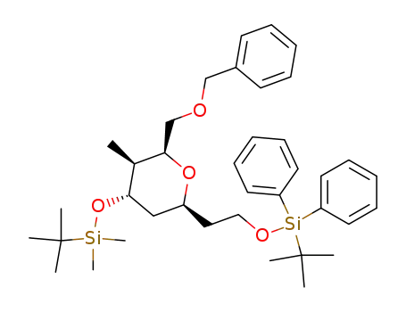 2-benzyloxymethyl-4-(<i>tert</i>-butyl-dimethyl-silanyloxy)-6-[2-(<i>tert</i>-butyl-diphenyl-silanyloxy)-ethyl]-3-methyl-tetrahydro-pyran