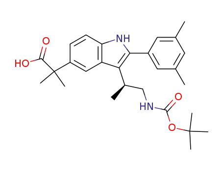 (S)-2-[3-(2-tert-butoxycarbonylamino-1-methylethyl)-2-(3,5-dimethylphenyl)-1H-indol-5-yl]-2-methylpropionic acid