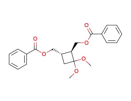 Molecular Structure of 138736-93-3 ((1S,2S)-1,2-Bis(benzoyloxyMethyl)-2,3-diMethyoxy-cyclobutane)