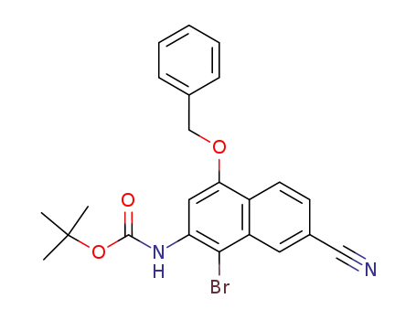 N-tert-butoxycarbonyl-4-benzyloxy-1-bromo-7-cyano-2-naphthylamine