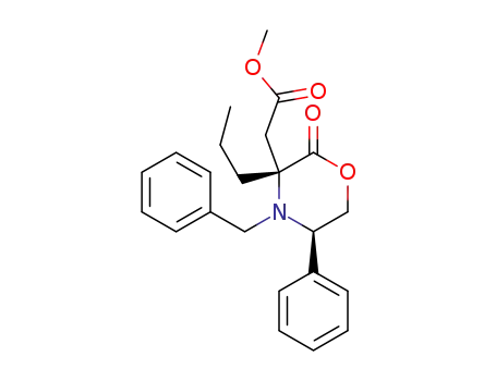 (3R,5R)-(4-benzyl-2-oxo-5-phenyl-3-propylmorpholin-3-yl)acetic acid, methyl ester