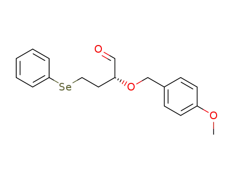 Molecular Structure of 364337-19-9 (Butanal, 2-[(4-methoxyphenyl)methoxy]-4-(phenylseleno)-, (2R)-)