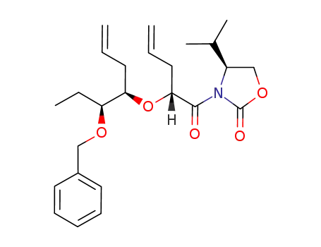 2-Oxazolidinone,
4-(1-methylethyl)-3-[(2R)-1-oxo-2-[[(1R)-1-[(1S)-1-(phenylmethoxy)prop
yl]-3-butenyl]oxy]-4-pentenyl]-, (4S)-