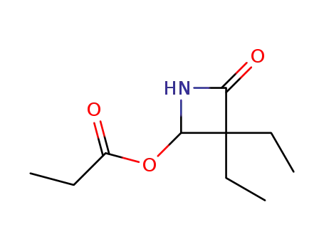 Molecular Structure of 142935-44-2 (3,3-diethyl-4-oxoazetidin-2-yl propionate)