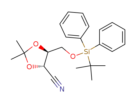 Molecular Structure of 156145-69-6 ((4S,5S)-4-cyano-5-<(tert-butyldiphenylsilyl)oxy>methyl-2,2-dimethyl-1,3-dioxolane)