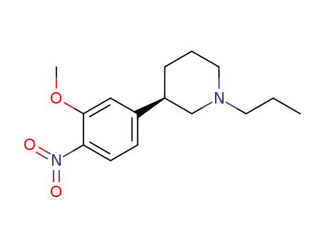 Molecular Structure of 147161-62-4 ((R)-N-propyl-3-(3-methoxy-4-nitrophenyl)piperidine)